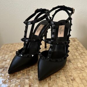Valentino Black Rockstud Heels